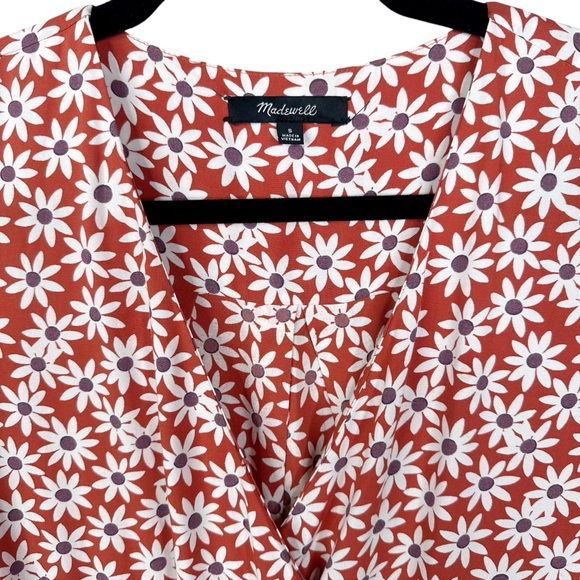 Madewell Clara Midi Dress Falling Daisies Small Russet Burnt Orange - Picture 11 of 16